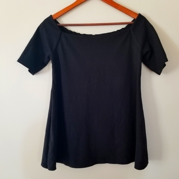 THE Nines By HATCH Maternity  Off-Shoulder Top In Black Size Small - Picture 3 of 9